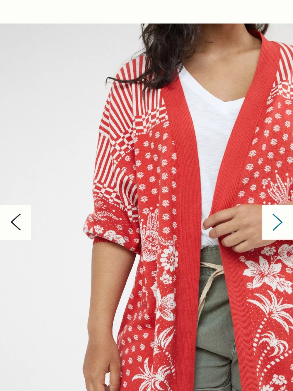 Rare FARM Rio Red Long Cardigan Open Front - Picture 6 of 10
